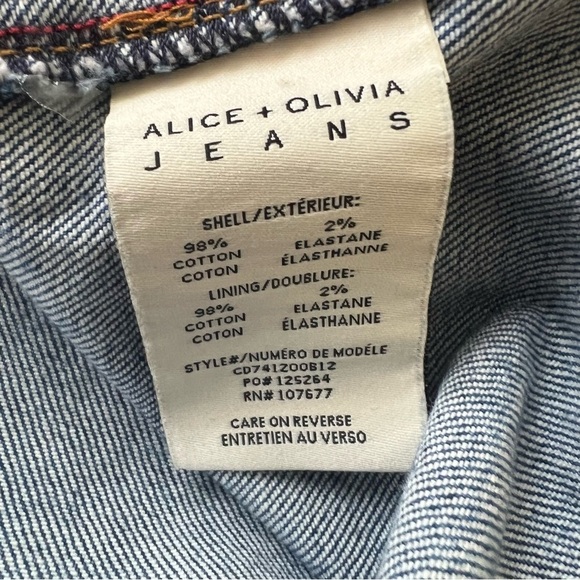 Alice + Olivia Paxton High Rise Zip Front Denim Mini Skirt - Picture 7 of 8